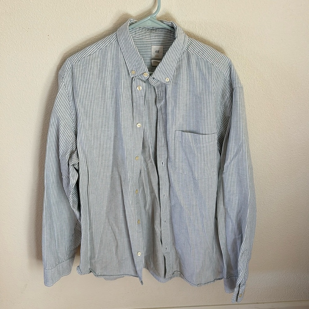 H&M Striped Dress Shirt, Size XL, Used